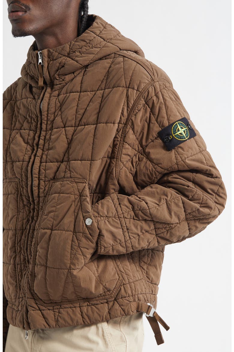 Short Cotton & Nylon Parka, Alternate, color, UMBER