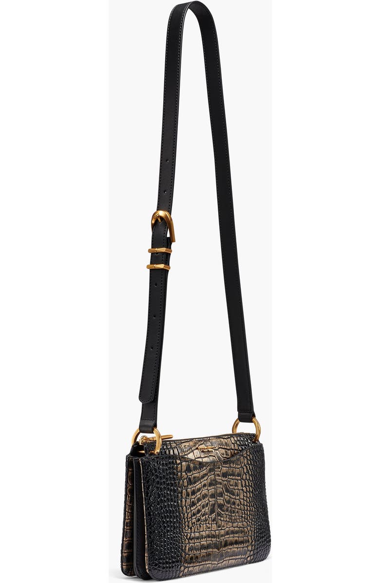 Donna Karan New York Glenwood Metallic Croco Crossbody, Alternate, color, Metallic Croc