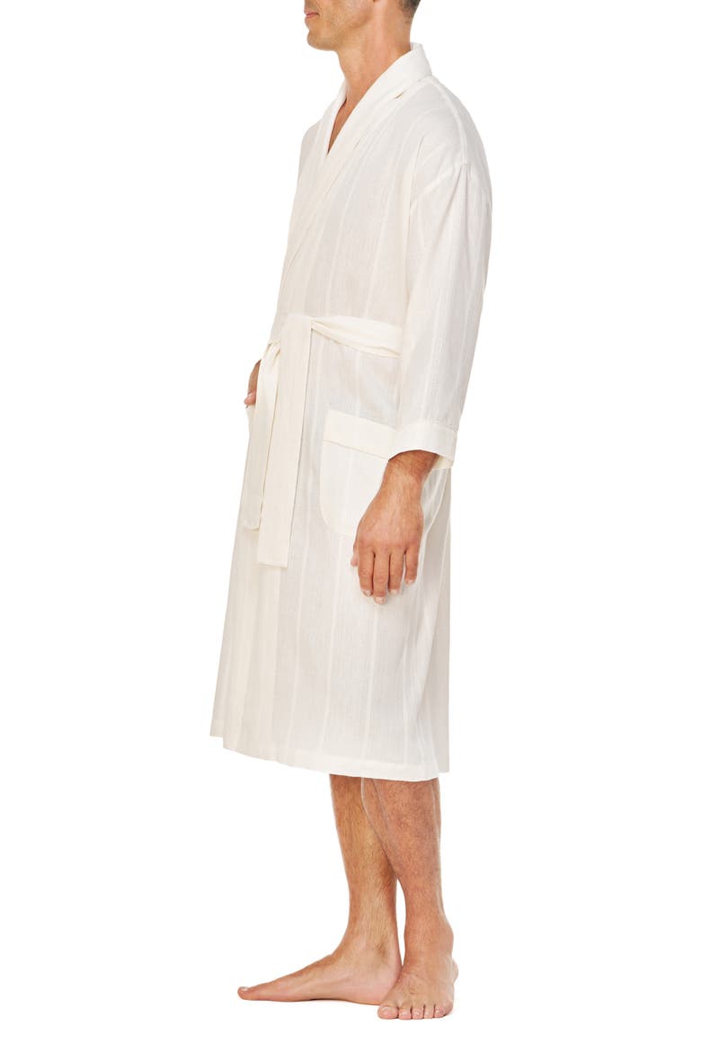Shawl Collar Woven Viscose & Cotton Robe, Alternate, color, CREAM