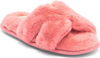 H Band Plush Faux Fur Slipper