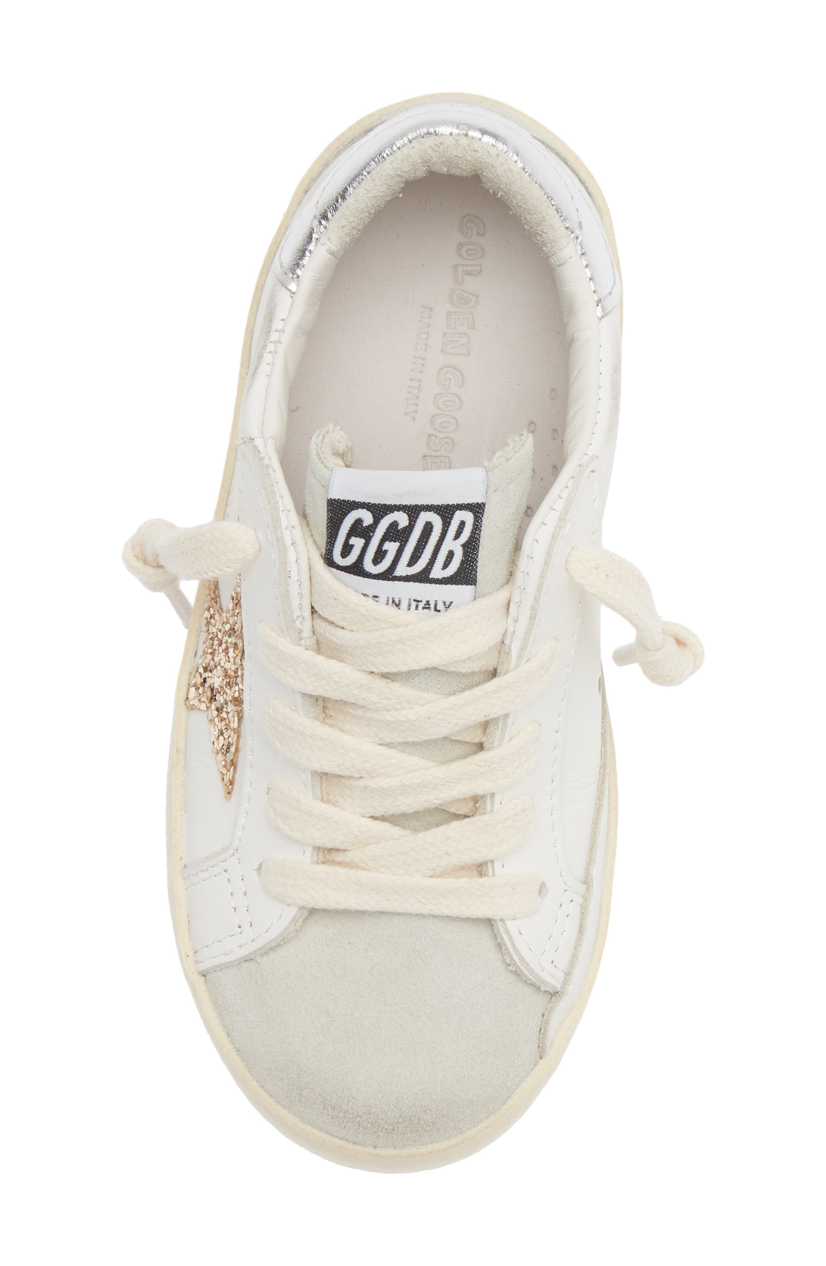 Kids' Super-Star Sneaker, Alternate, color, WHITE/ ICE/ GOLD/ SILVER