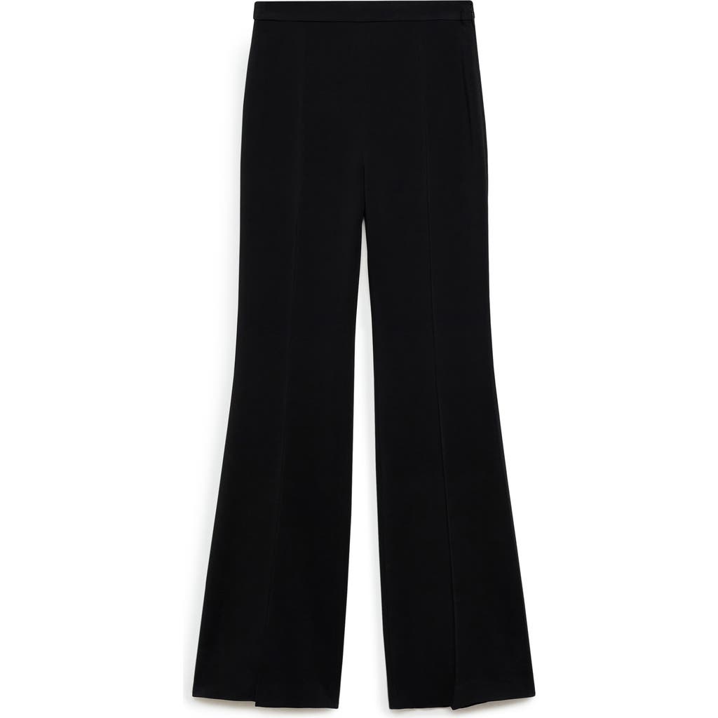 Mango High Waist Flare Pants In Black