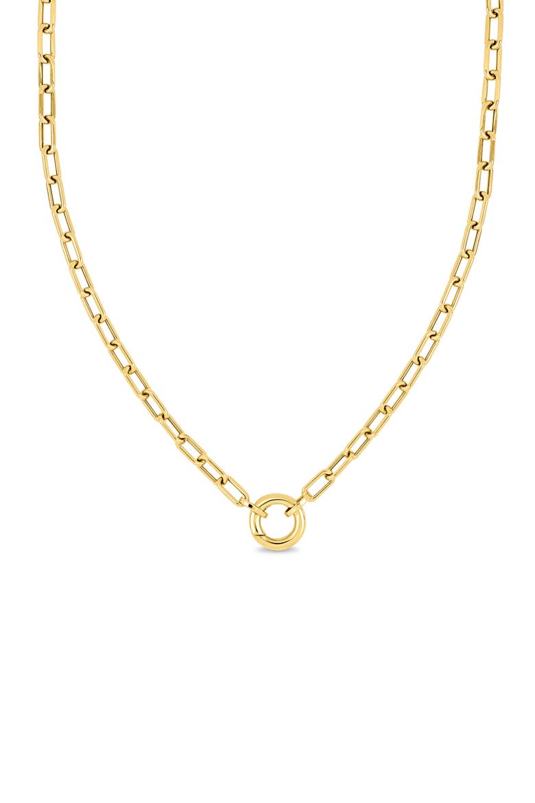 14k Gold Circle Charm Holder Necklace, Main, color, 14K YELLOW GOLD