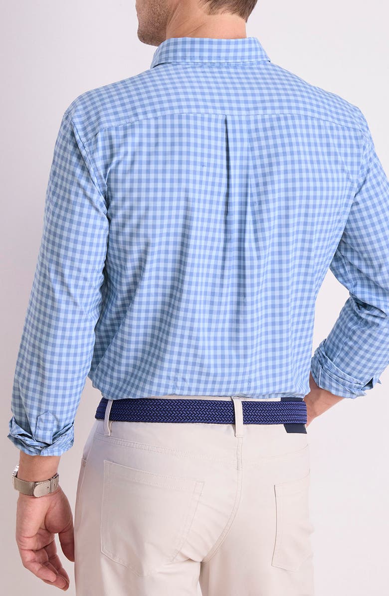vineyard vines Topsail Classic Fit Gingham Button-Down Performance Shirt, Alternate, color, Jake Blue
