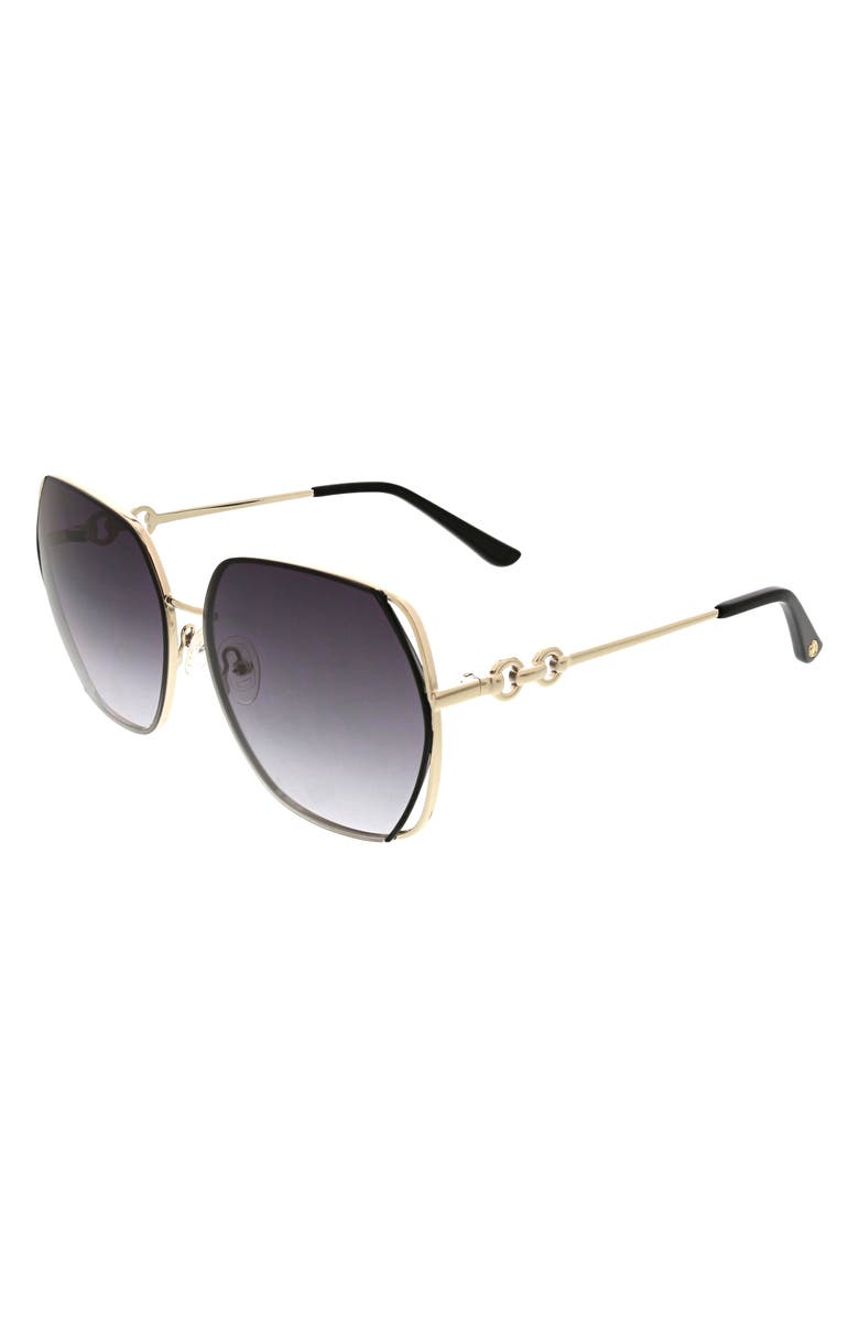 Oscar de la Renta 62mm Butterfly Sunglasses, Alternate, color, Gold/ Black