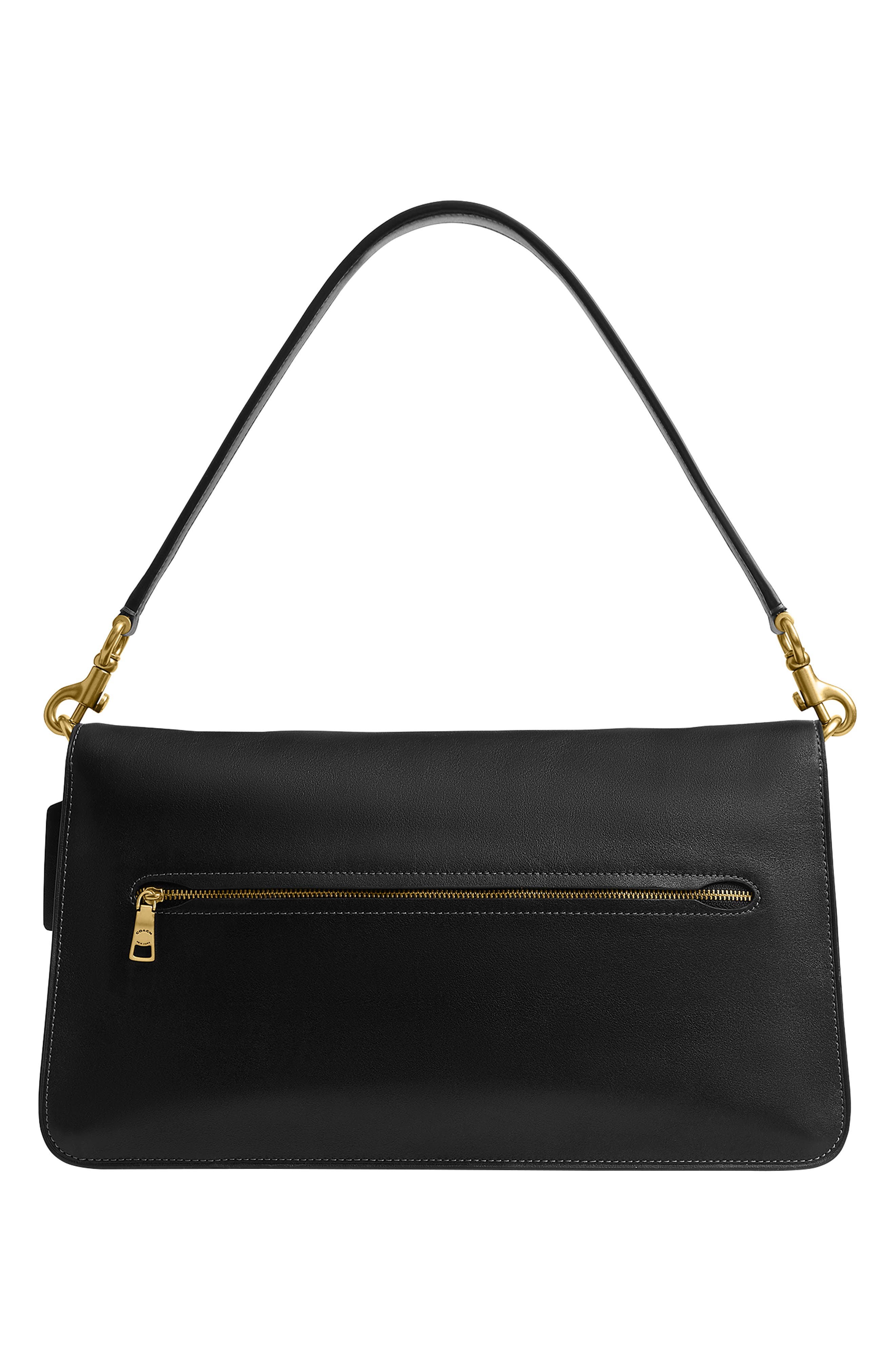 COACH Tabby 36 Leather Shoulder Bag, Alternate, color, B4/ Black