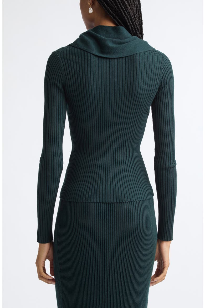 Valiant Merino Wool Scarf Sweater, Alternate, color, BOTTLE GREEN
