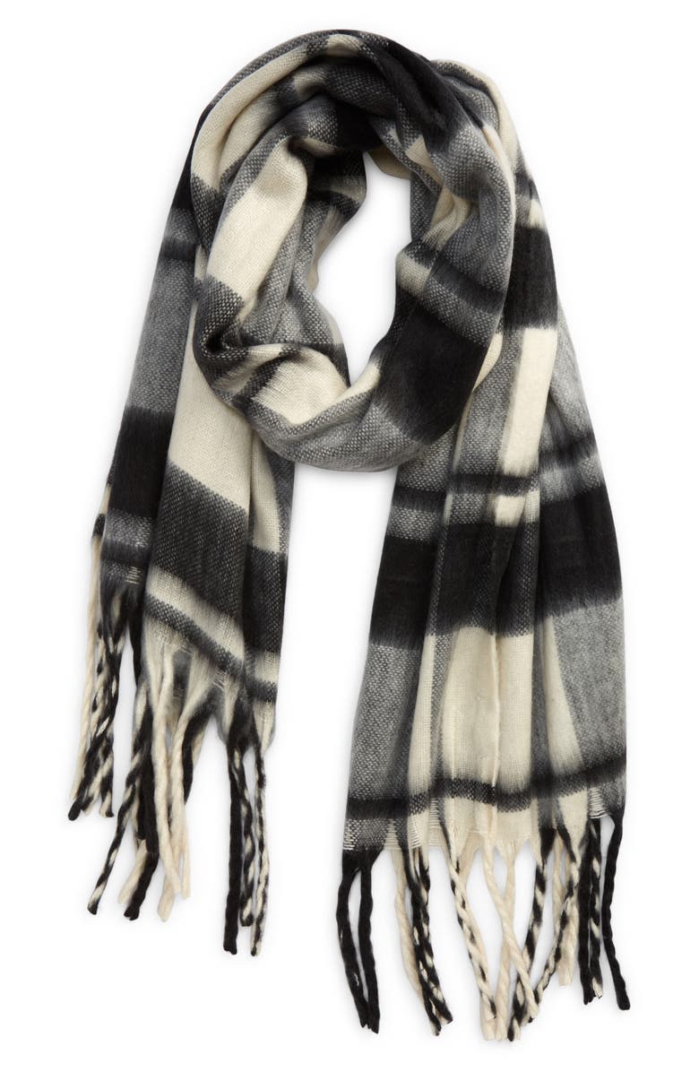 Nordstrom Brushed Plaid Scarf, Main, color, 