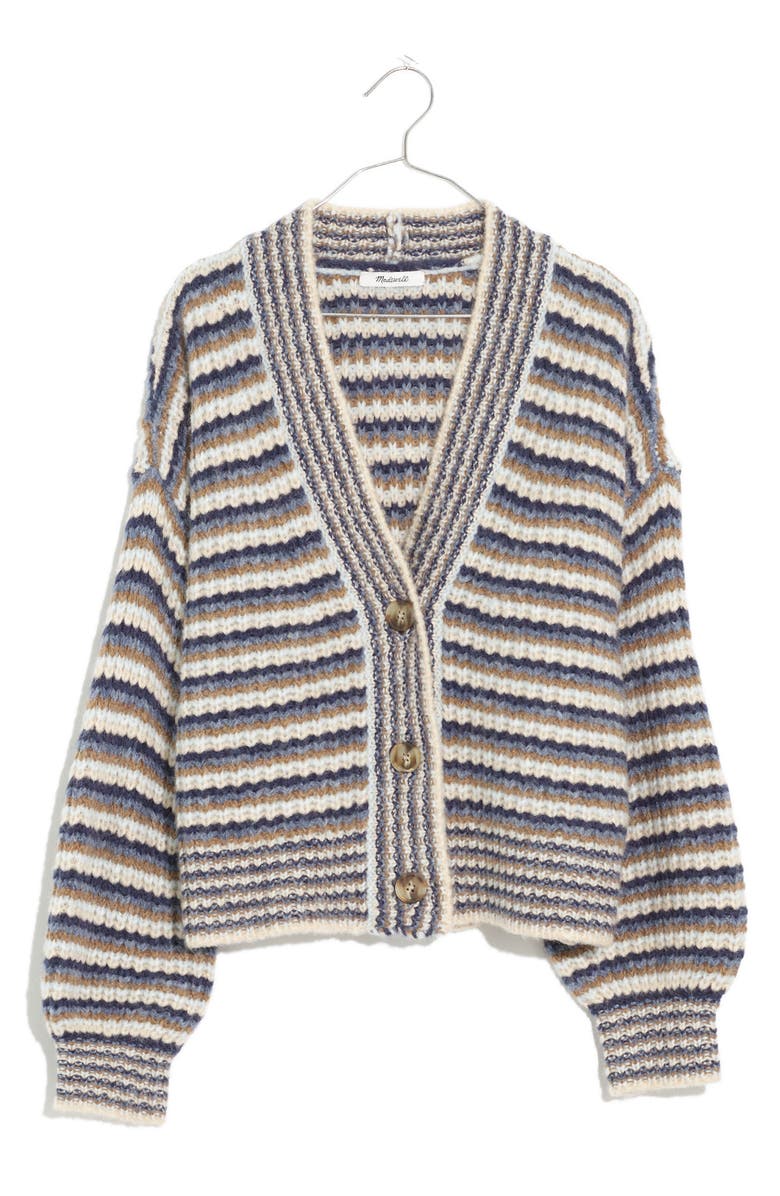 Madewell Waller Stripe Crop Cardigan, Alternate, color, 