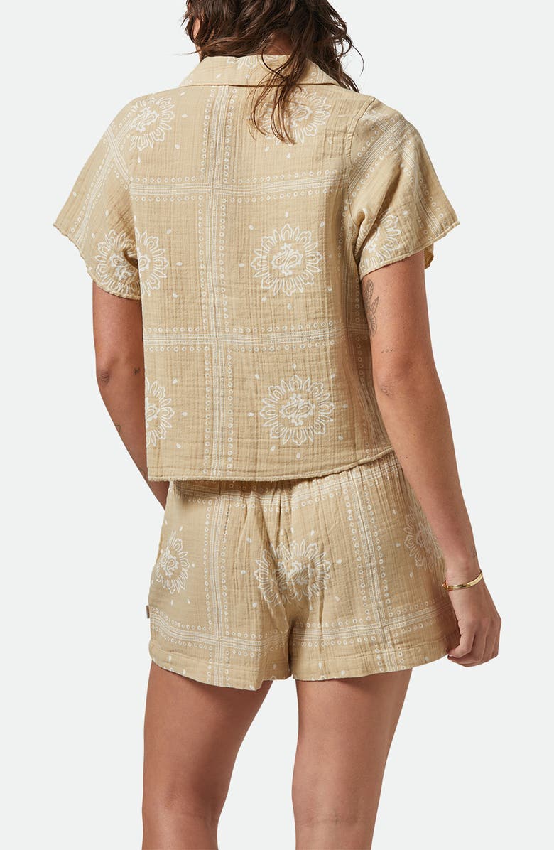 Brixton Wandering Tie Top, Alternate, color, Pale Khaki Bandana