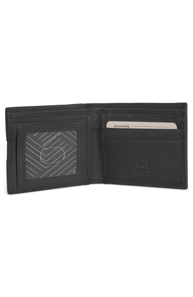 CHAMPS Onyx Leather RFID Bifold Wallet, Alternate, color, Black