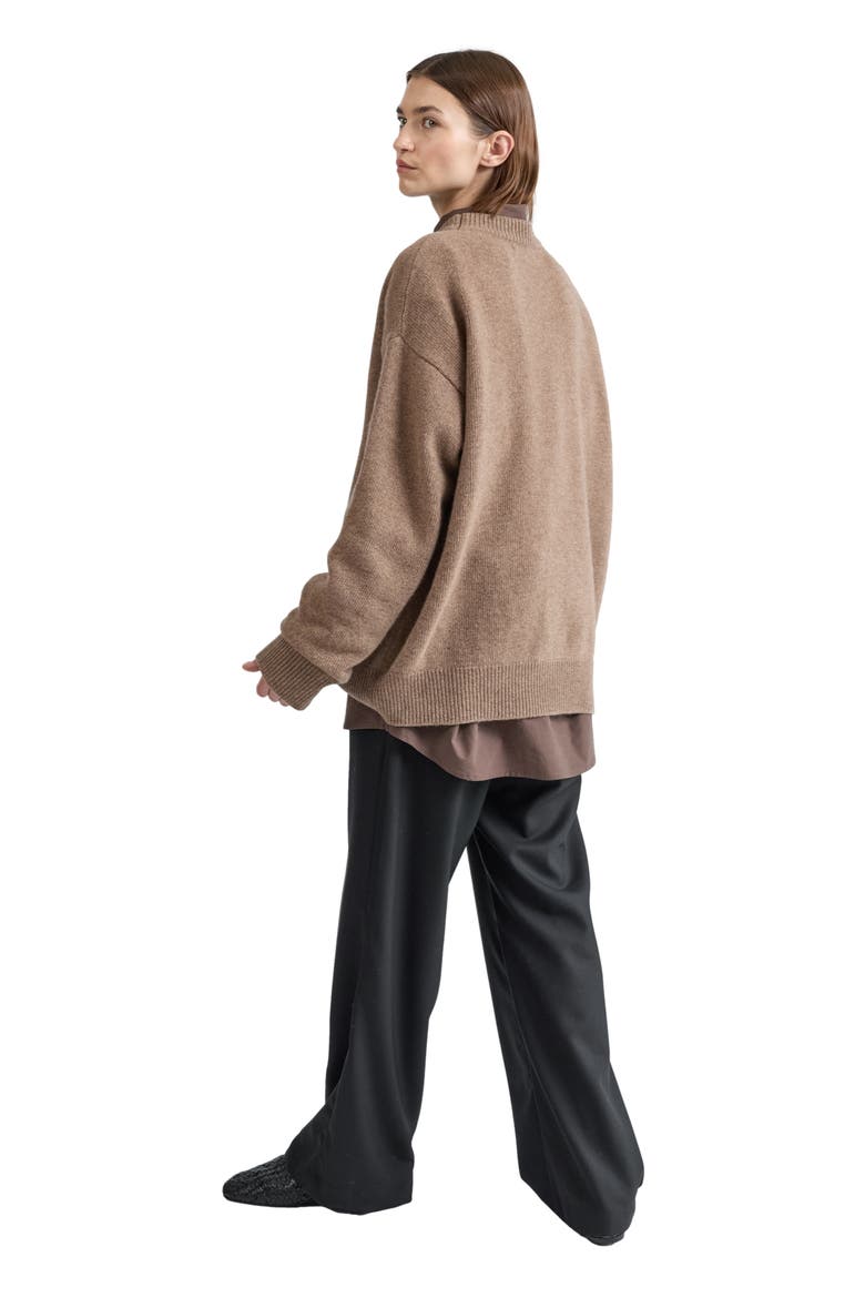 Oversized Wool/Cash Sweater, Alternate, color, Taupe Melange