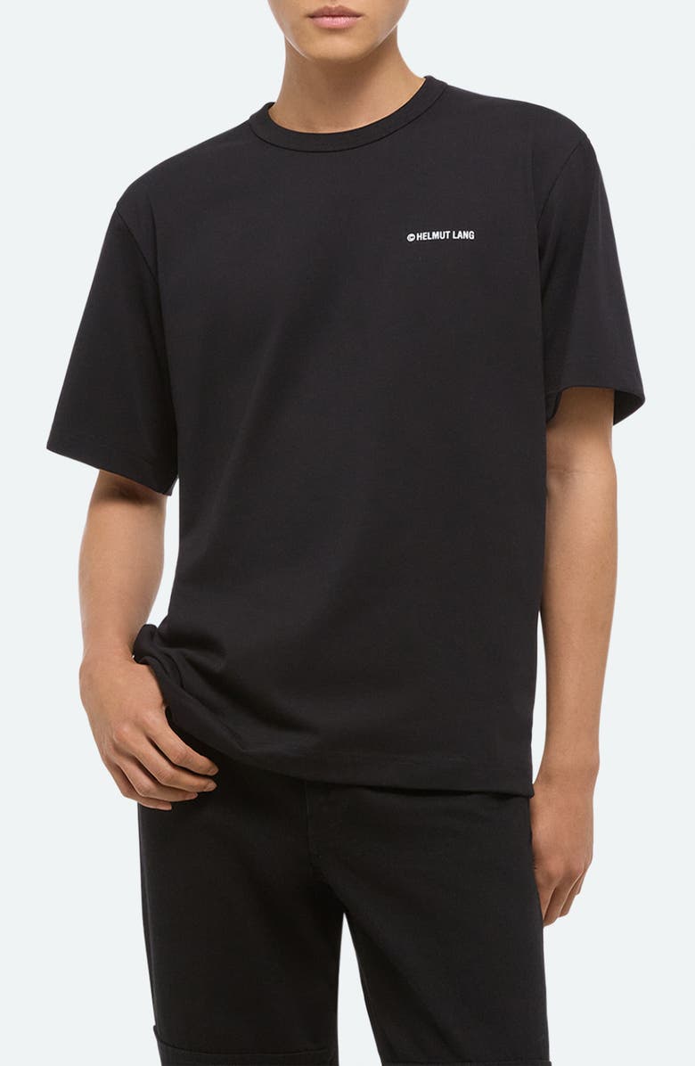 Helmut Lang Plastic Logo Cotton Graphic T-Shirt, Main, color, Black