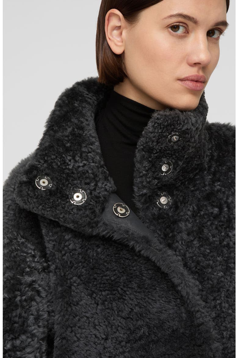 Reversible Genuine Shearling Coat, Alternate, color, GRAPHITE/ BLACK