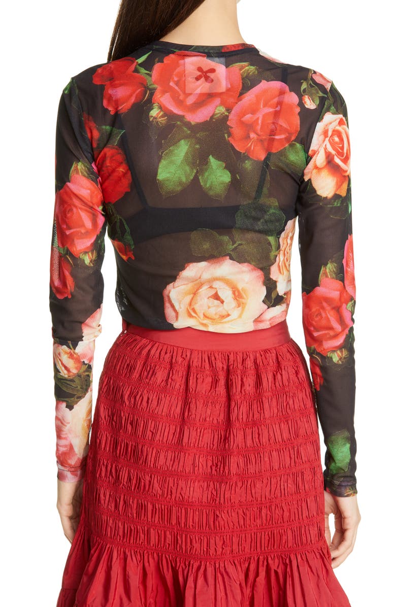 Molly Goddard Freddie Floral Print Mesh T-Shirt, Alternate, color, 