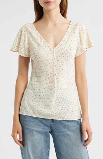 Yvonne Print Flutter Sleeve Top
