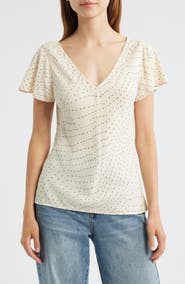 rag & bone Yvonne Print Flutter Sleeve Top