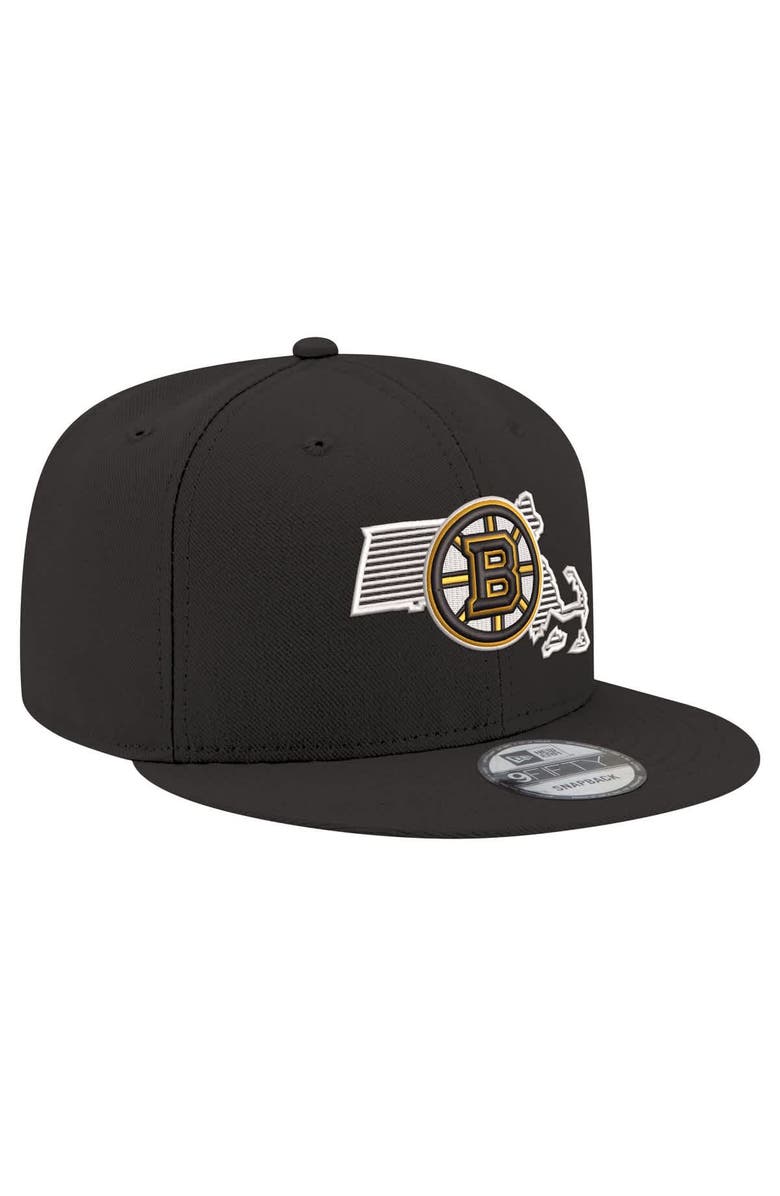 New Era Men's New Era Black Boston Bruins State Pride 9FIFTY Snapback Hat, Alternate, color, Black
