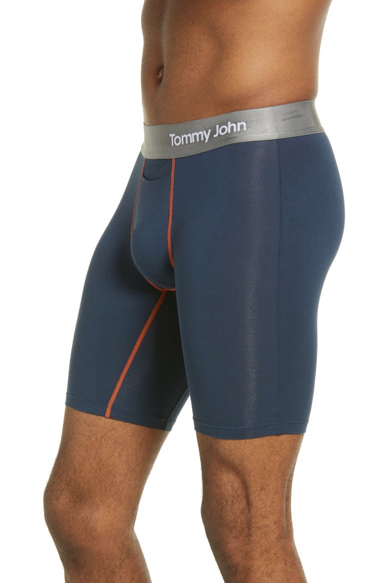 Cool Cotton 8-Inch Boxer Briefs, Alternate, color, NAVY W/ SCARLET IBIS STITCH