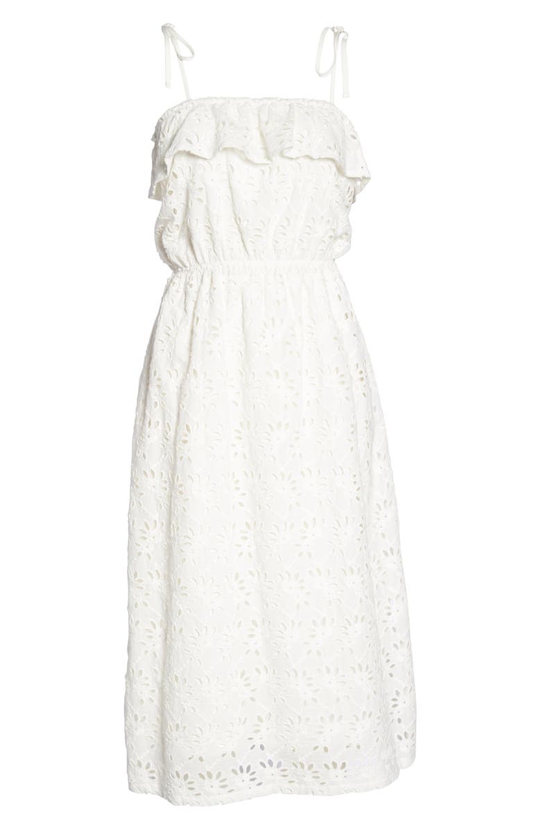FIRST MONDAY Ruffle Broderie Anglaise Sundress, Alternate, color, 