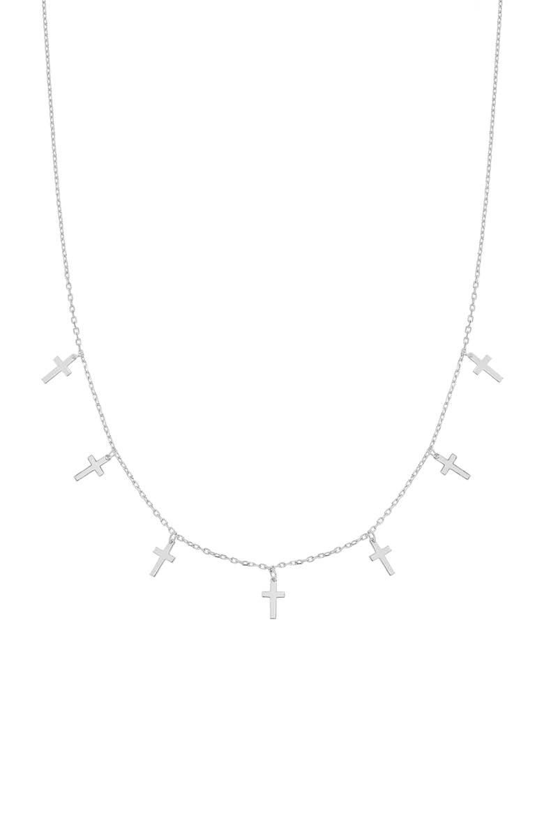 Sterling Silver 18k Gold Plated Brianna Cross Necklace Trendy Style, Main, color, Silver