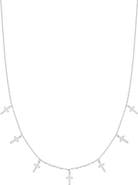 Bearfruit Jewelry Sterling Silver 18k Gold Plated Brianna Cross Necklace Trendy Style