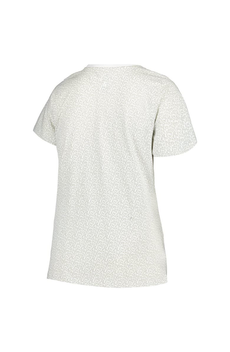 PROFILE Women's Profile White Los Angeles Dodgers Plus Size Leopard T-Shirt, Alternate, color, 