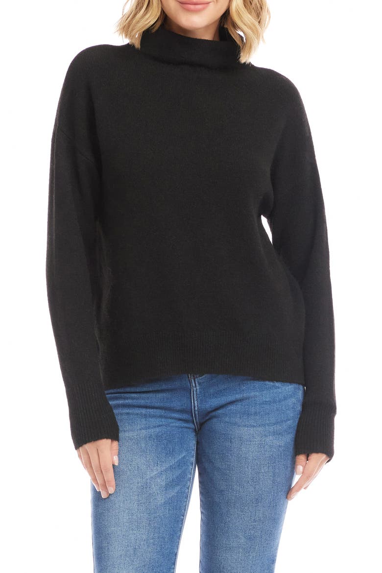 Funnel Neck Sweater, Main, color, BLACK