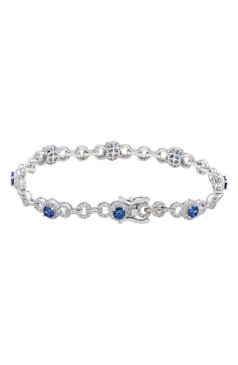SUZY LEVIAN Lab Created Sapphire Tennis Bracelet, Alternate, color, Blue