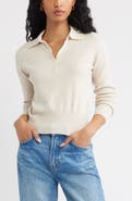 Open Edit Long Sleeve Polo Sweater