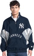 STARTER Men's Starter Navy New York Yankees Cooperstown Chief Half-Zip Pullover
