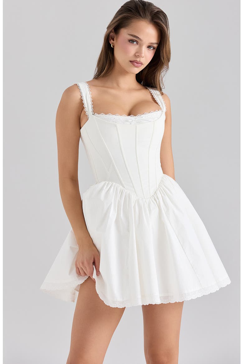 Ami Corset Minidress, Alternate, color, CLOUD DANCER