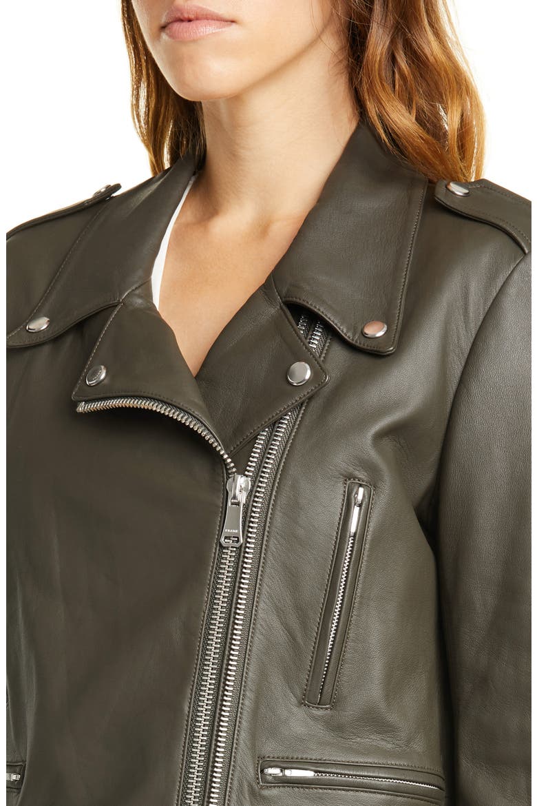 PCH Leather Moto Jacket, Alternate, color, DEEP MOSS