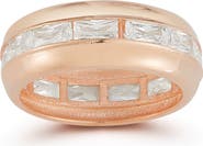 SPHERA MILANO 14k Rose Gold Plate Cubic Zirconia Band Ring