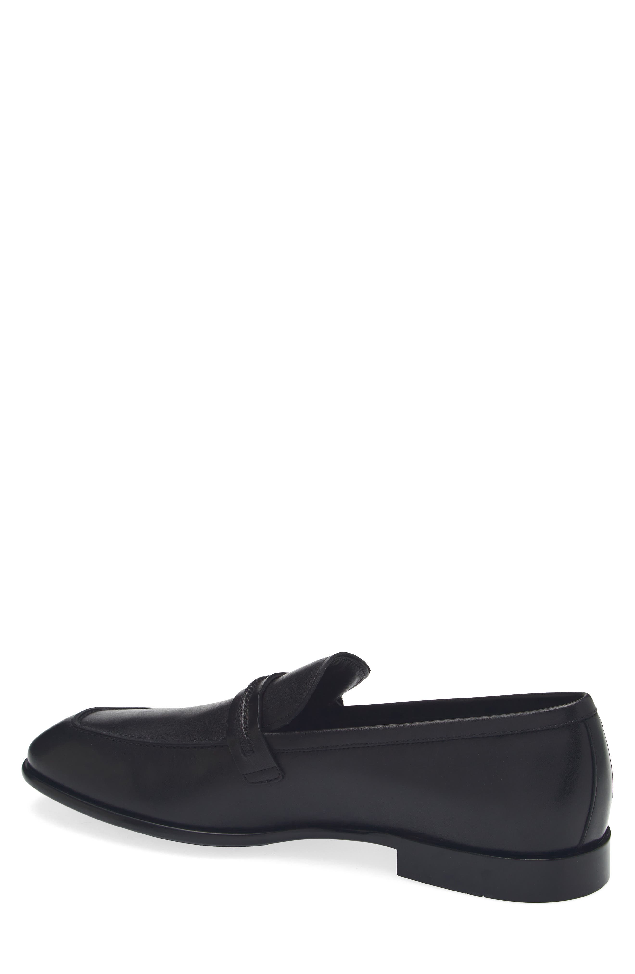 FERRAGAMO Terence Apron Toe Loafer, Alternate, color, Nero Nero Nero