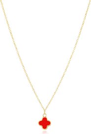 The Lovery Fine Jewelry Mini Coral Single Clover Necklace
