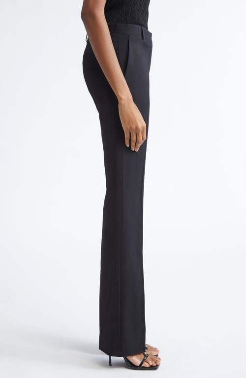 Versace Stretch Wool Grain De Poudre Trousers In Black