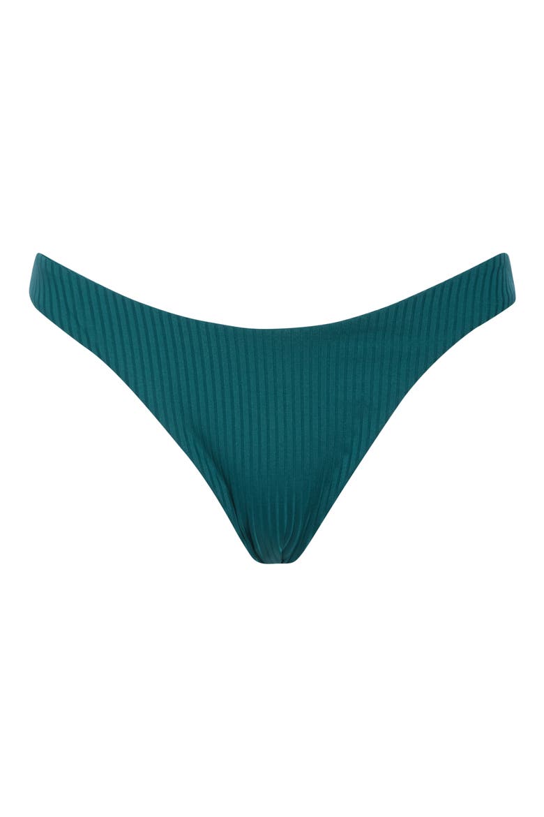 California High Leg Bikini Bottoms, Alternate, color, EMERALD