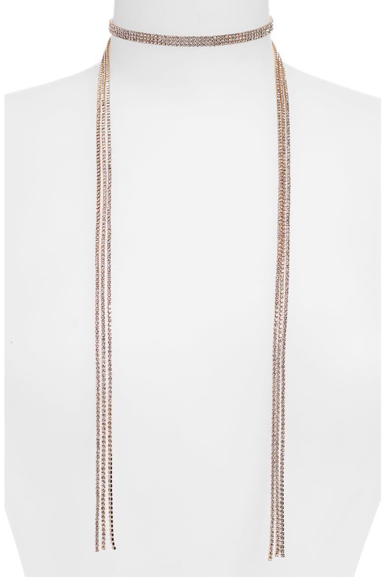 Crystal Wraparound Necklace, Main, color, GOLD/ CRYSTAL