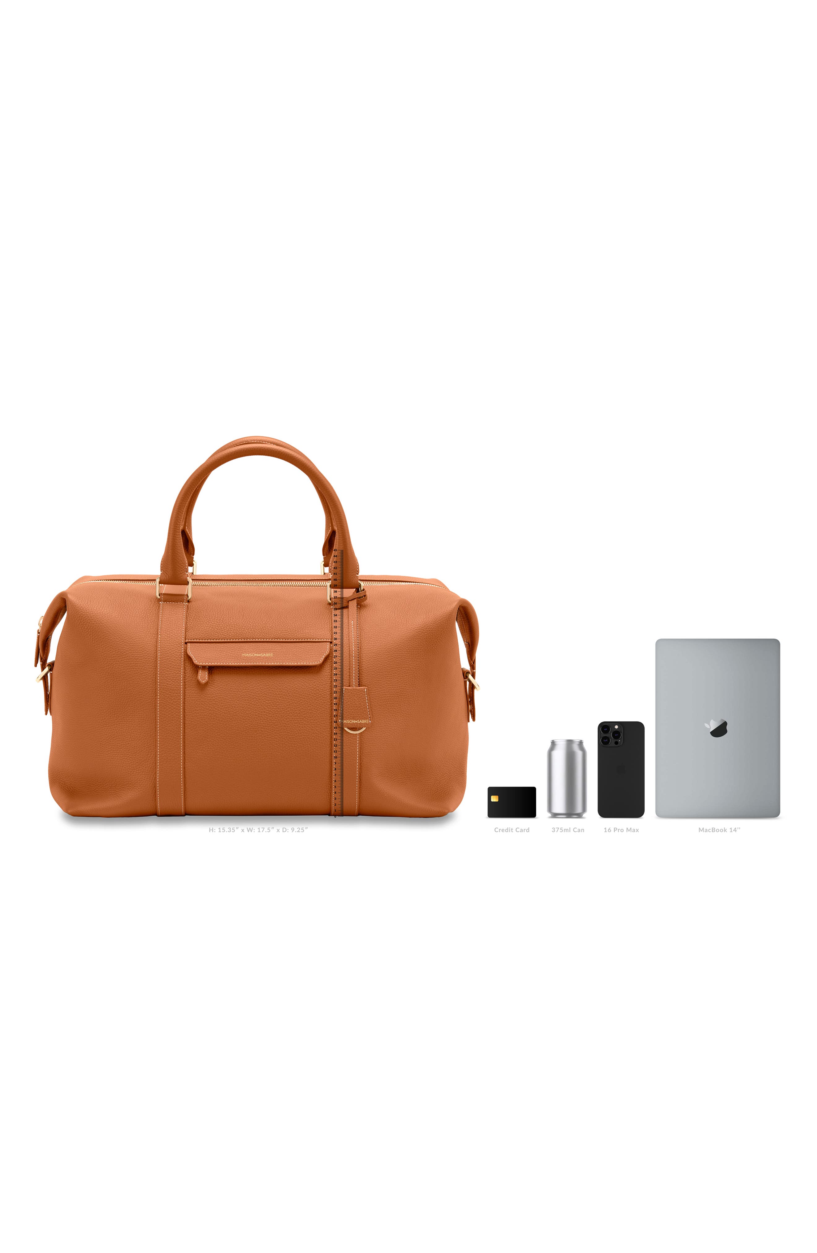 Leather Duffle Bag, Alternate, color, Pecan Brown