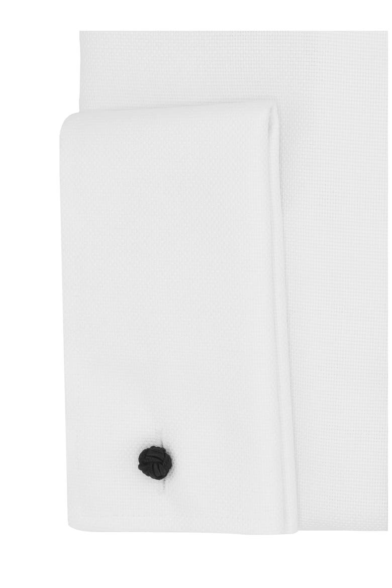 Cotton Tuxedo Trim Fit Dress Shirt, Alternate, color, WHITE