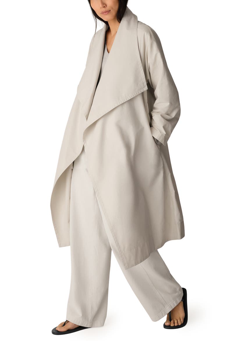 High Drape Neck Coat, Alternate, color, PALE STRIPE