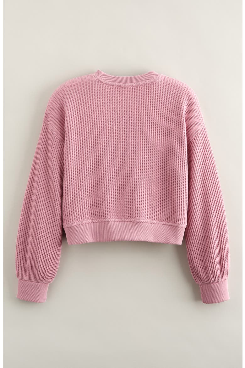 Kids' Cozy Waffle Sweatshirt, Alternate, color, PURPLE VICTORIA