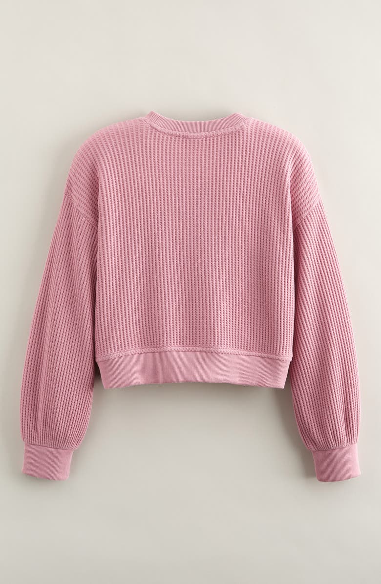 Treasure & Bond Kids' Cozy Waffle Sweatshirt, Alternate, color, Purple Victoria