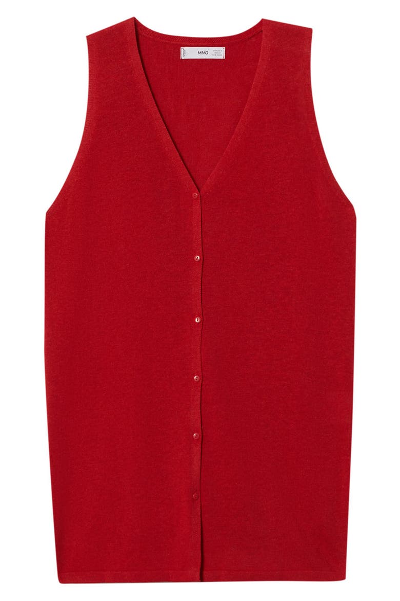 Oversize Button Front Sweater Vest, Alternate, color, STRAWBERRY
