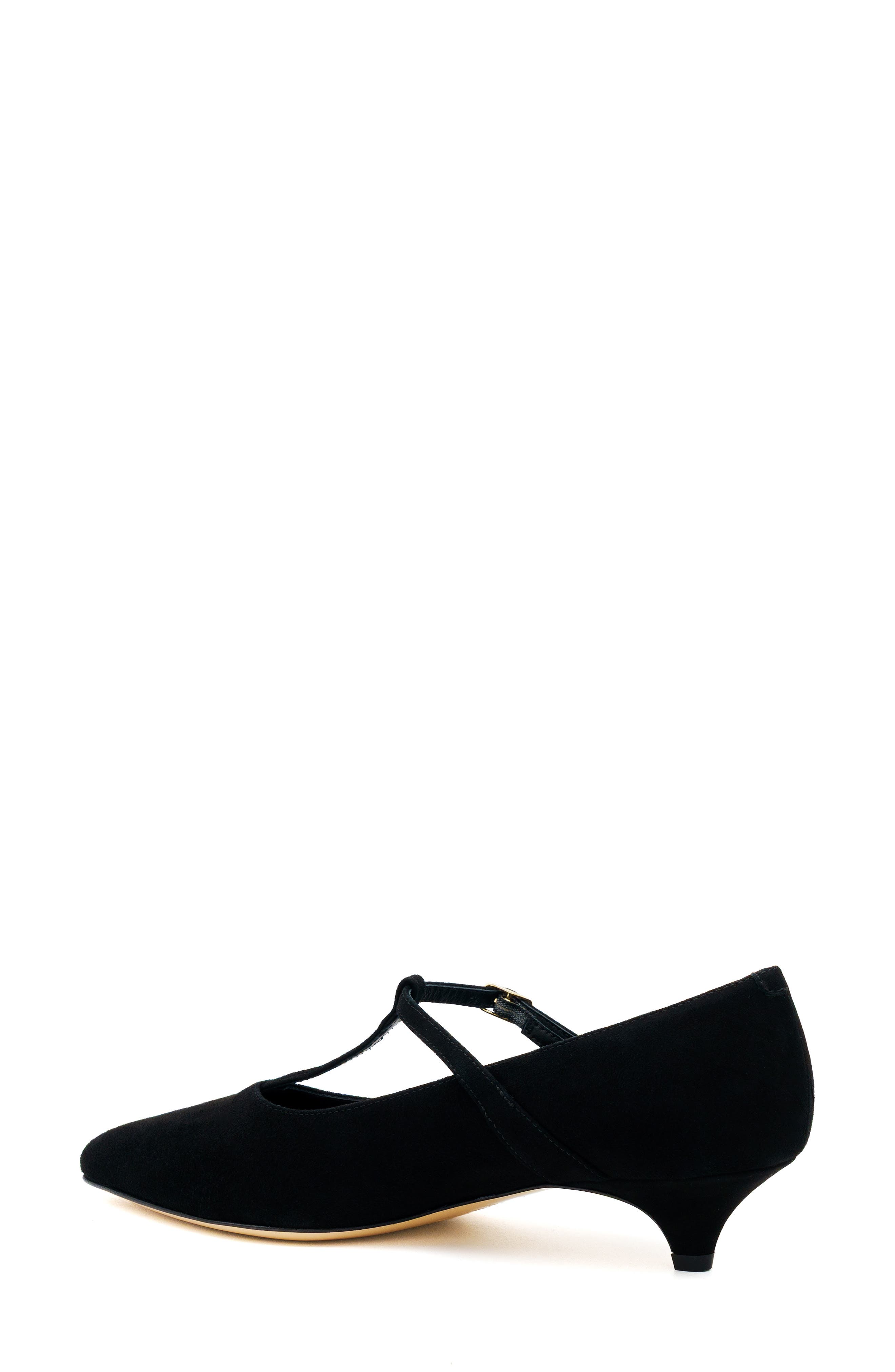Acciaio Leather T-Strap Pump, Alternate, color, BLACK