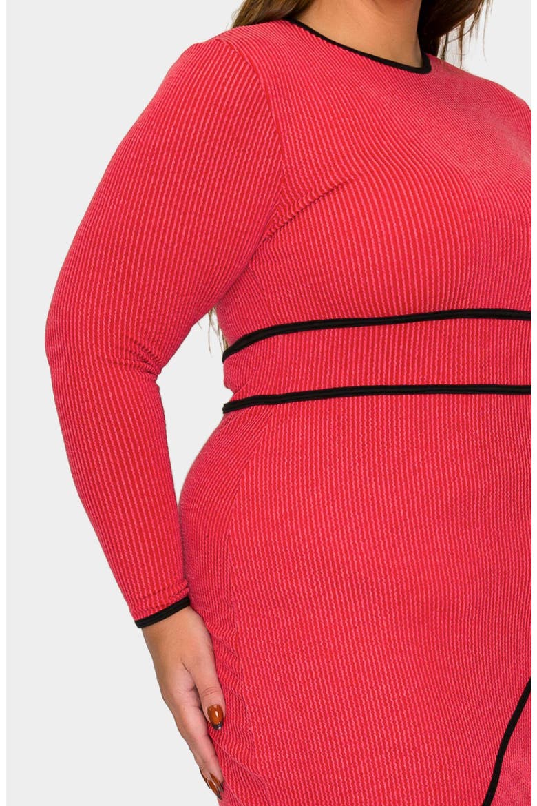 Elora Rib Sweater Dress, Alternate, color, RED