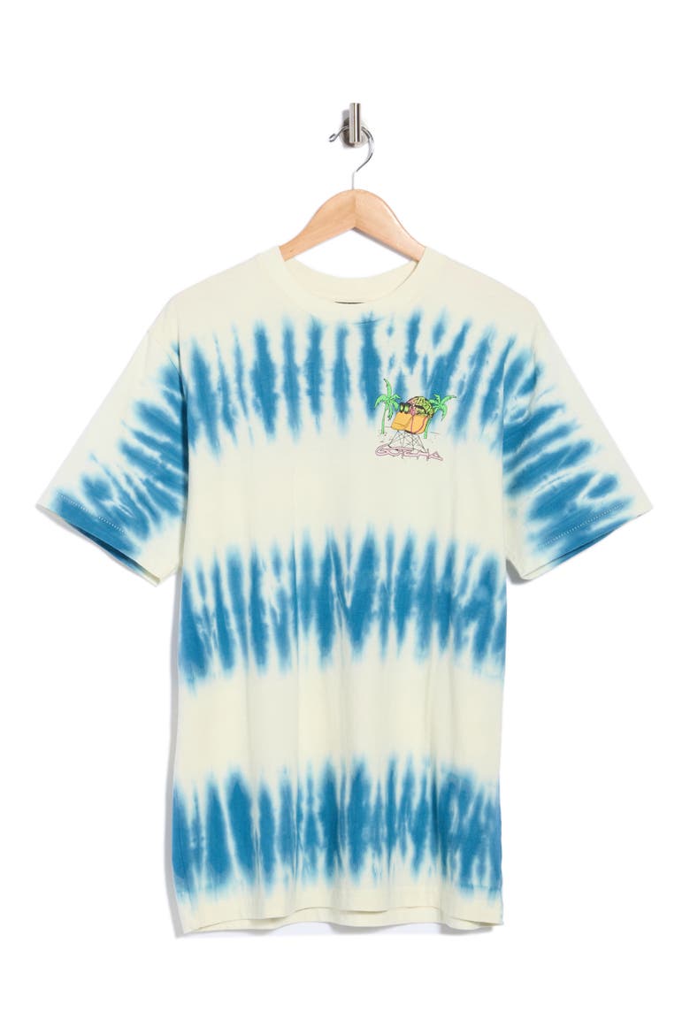 Men's Getaway Tie Dye Cotton Graphic Tee, Alternate, color, ECRU