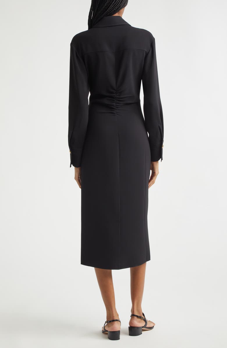 Veronica Beard Loxley Long Sleeve Midi Shirtdress, Alternate, color, Black
