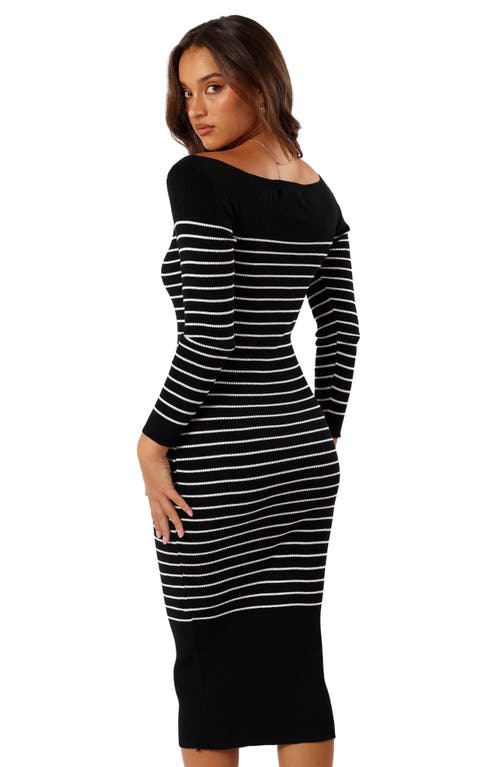 Petal And Pup Petal & Pup Baxtor Stripe Long Sleeve Midi Sweater Dress In Multi